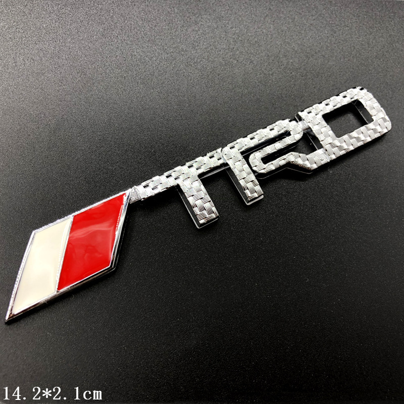 3D Metal TRD Logo Silver Carbon