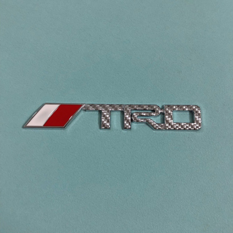 3D Metal TRD Logo Silver Carbon