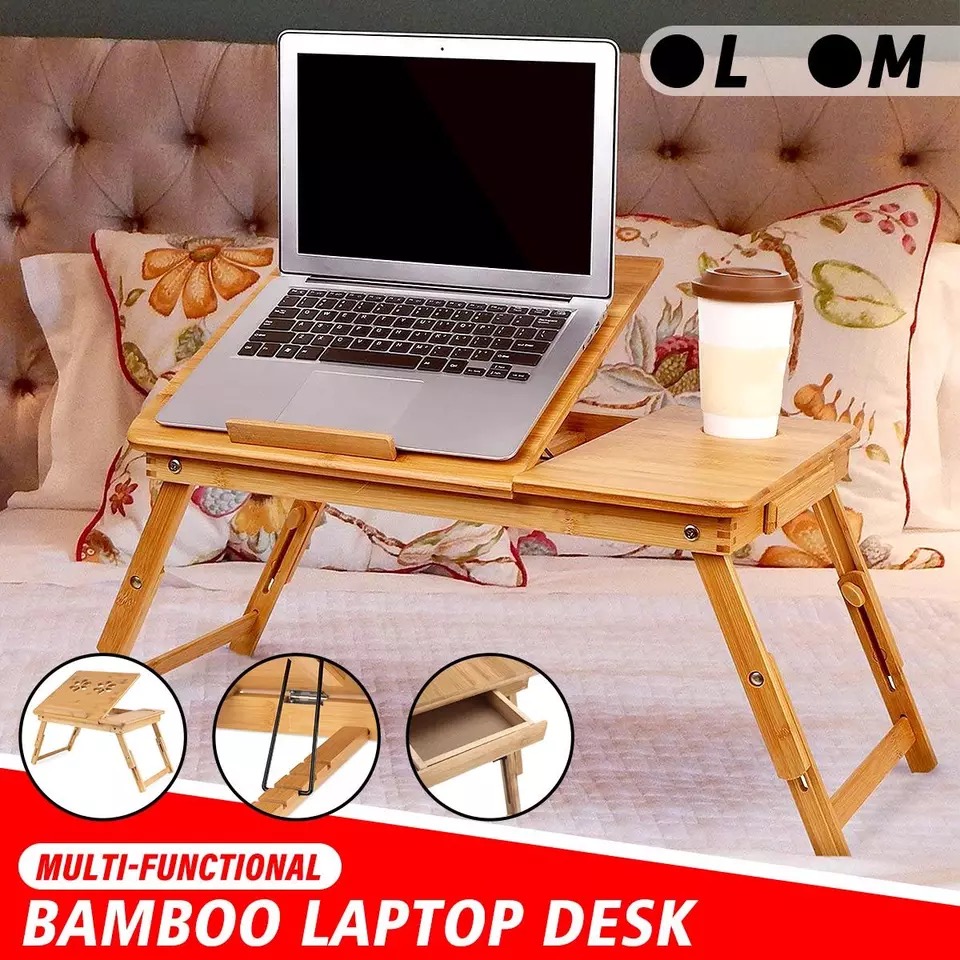 Multipurpose Wooden Laptop Table with Drawer and 2 Cooling Fan