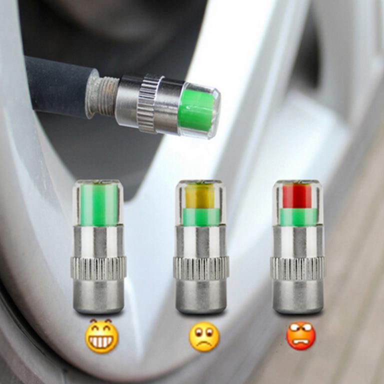 4PCS/Lot 2.4 Bar Car Auto Tire Pressure Alarm Monitor Valve Stem Caps Cover Alert Tyre Air gauge Warning Car Tyre Pressure Monitoring System  Tyre Wheel Stem Alert Diagnostic Tools