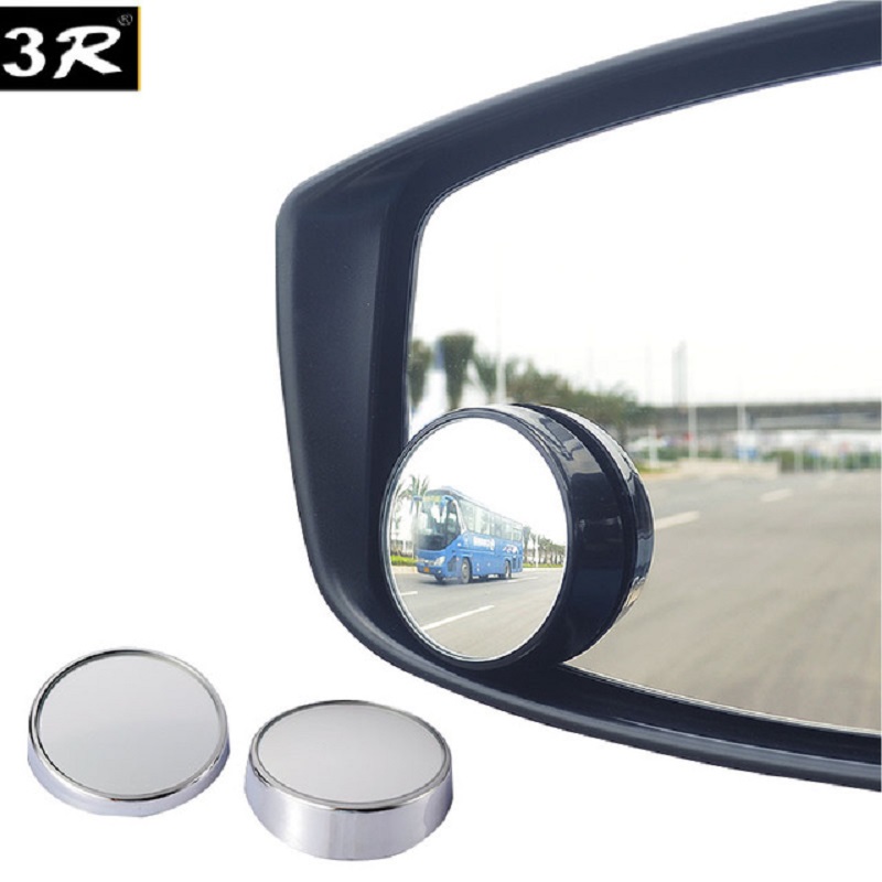 3R 1 Pair Blind Spot Mirrors Vehicle Rear View Wide Angle Round Convex Mirror