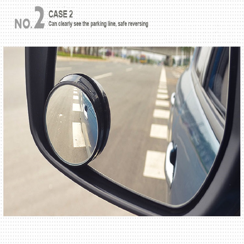 3R 1 Pair Blind Spot Mirrors Vehicle Rear View Wide Angle Round Convex Mirror