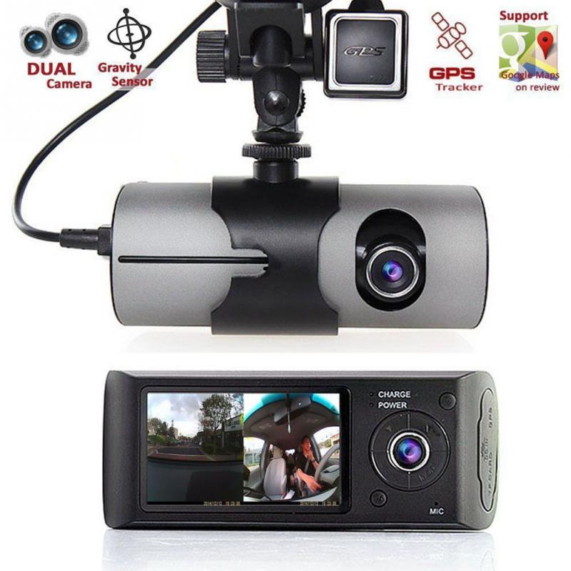 Car DVR Camera Video Recorder Dash Cam G-Sensor GPS Dual Lens