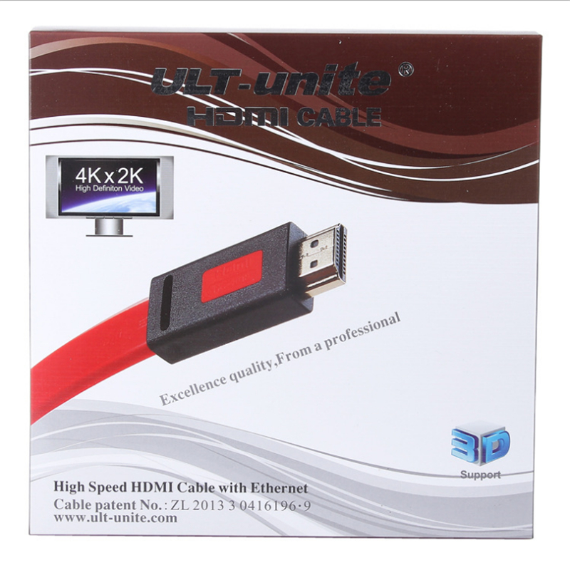 HDMI FLAT CABLE ULT UNIT 1.4V 3M 2K.4K RED
